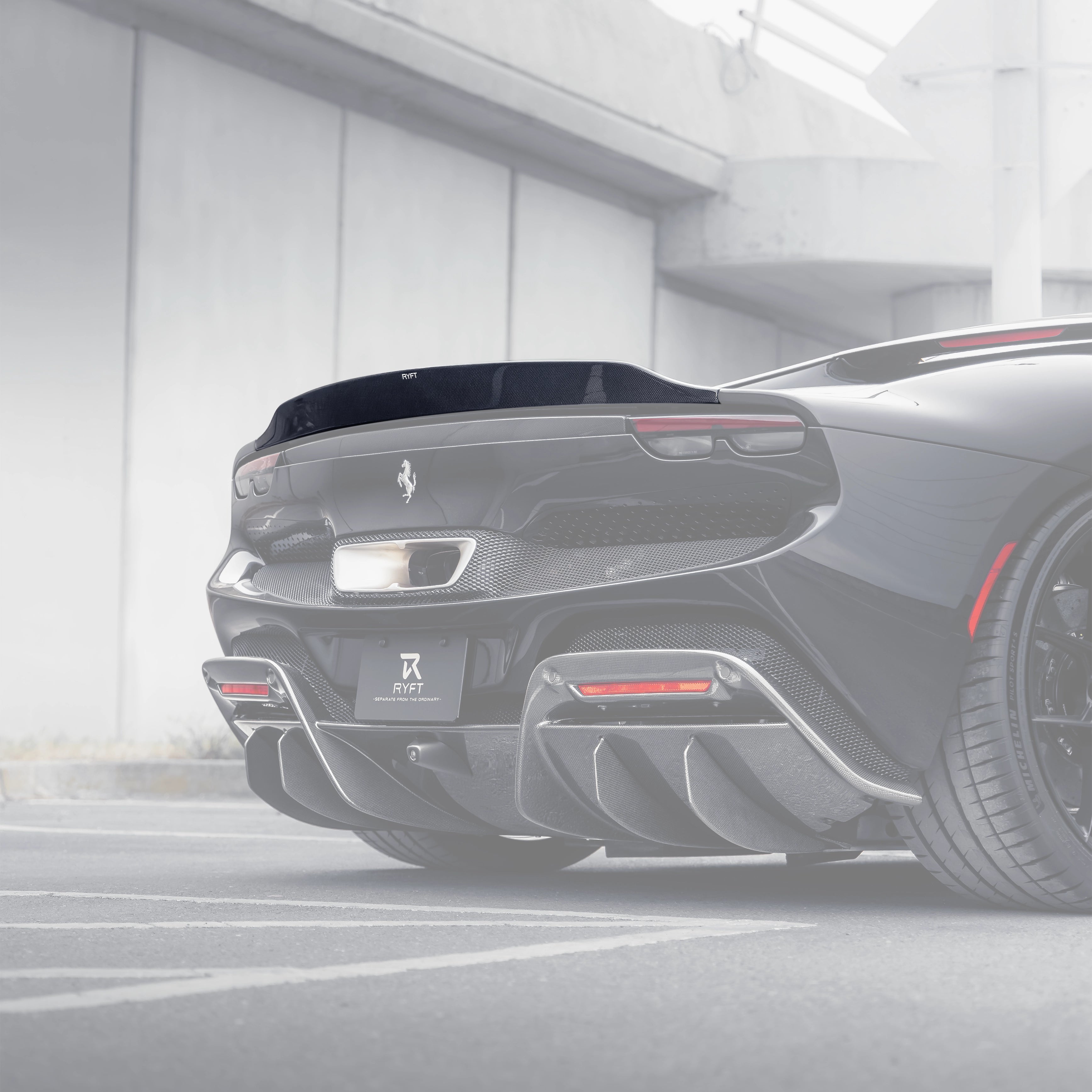 Ferrari 296 GTB - Carbon Fiber Rear Ducktail w/ Active Aero Delete