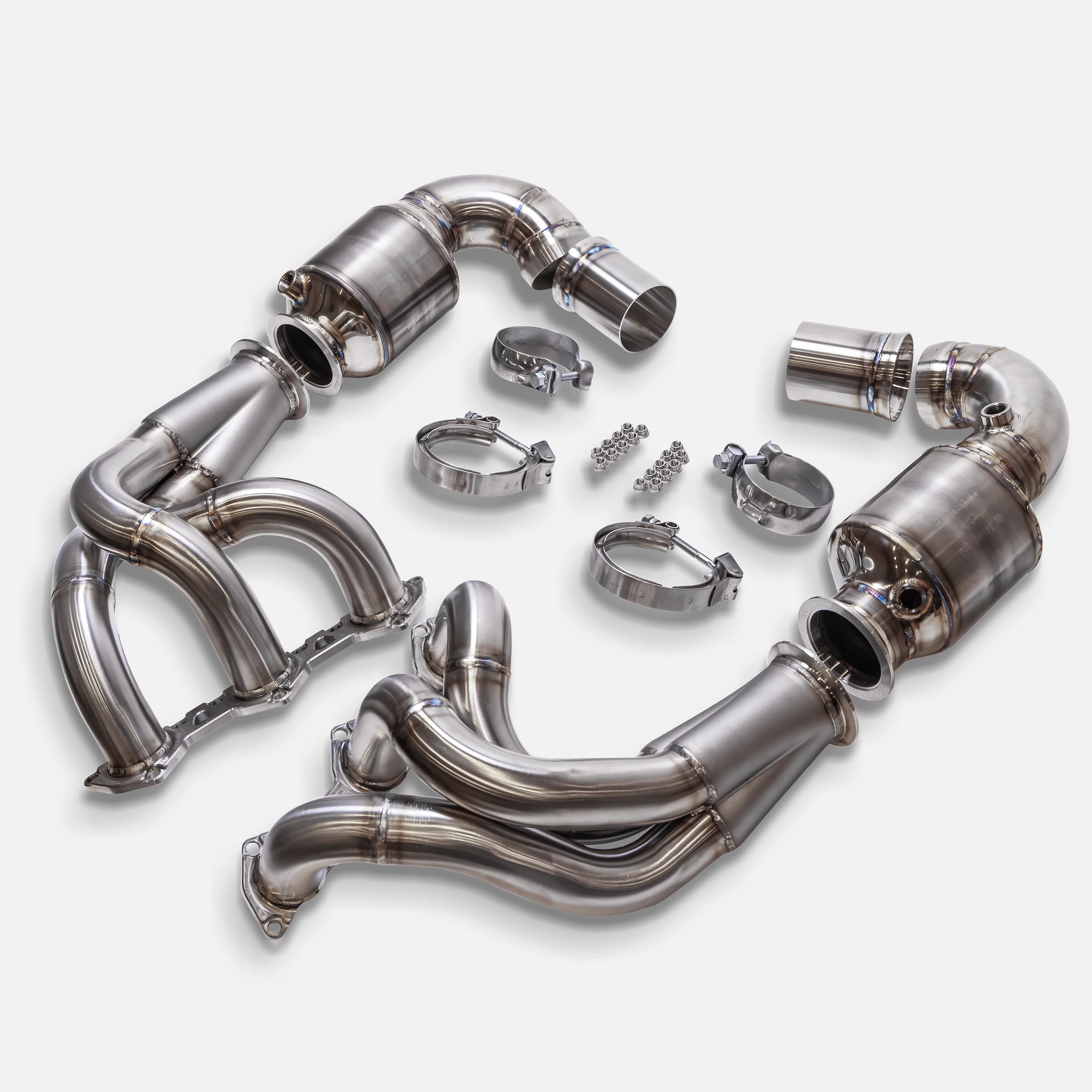 Porsche 992 GT3 & GT3RS - Hybrid Inconel Stainless Long Tube Performance Headers w/ HJS 200 Sport Cats