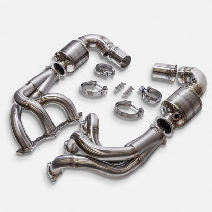 Porsche 992 GT3 & GT3RS - Hybrid Inconel Stainless Long Tube Performance Headers w/ HJS 200 Sport Cats